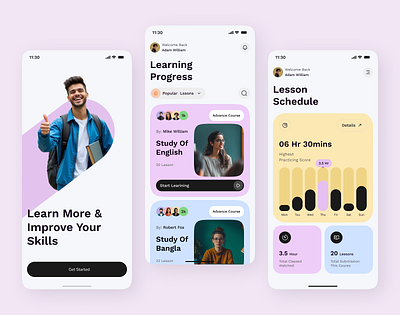 E learning mobile app design course app e learning app e learning mobile app education app interactive learning learning app mobile ui online classes student app study app ui design