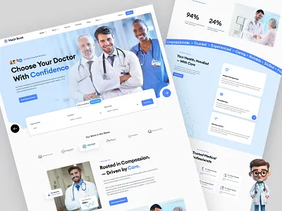 Medical Doctor Booking Landing Page Concept | UI UX bookingplatform doctorappointment doctorbooking healthcaredesign healthtech hospitalwebsite landingpage medicalapp medicalwebsite uxdesign