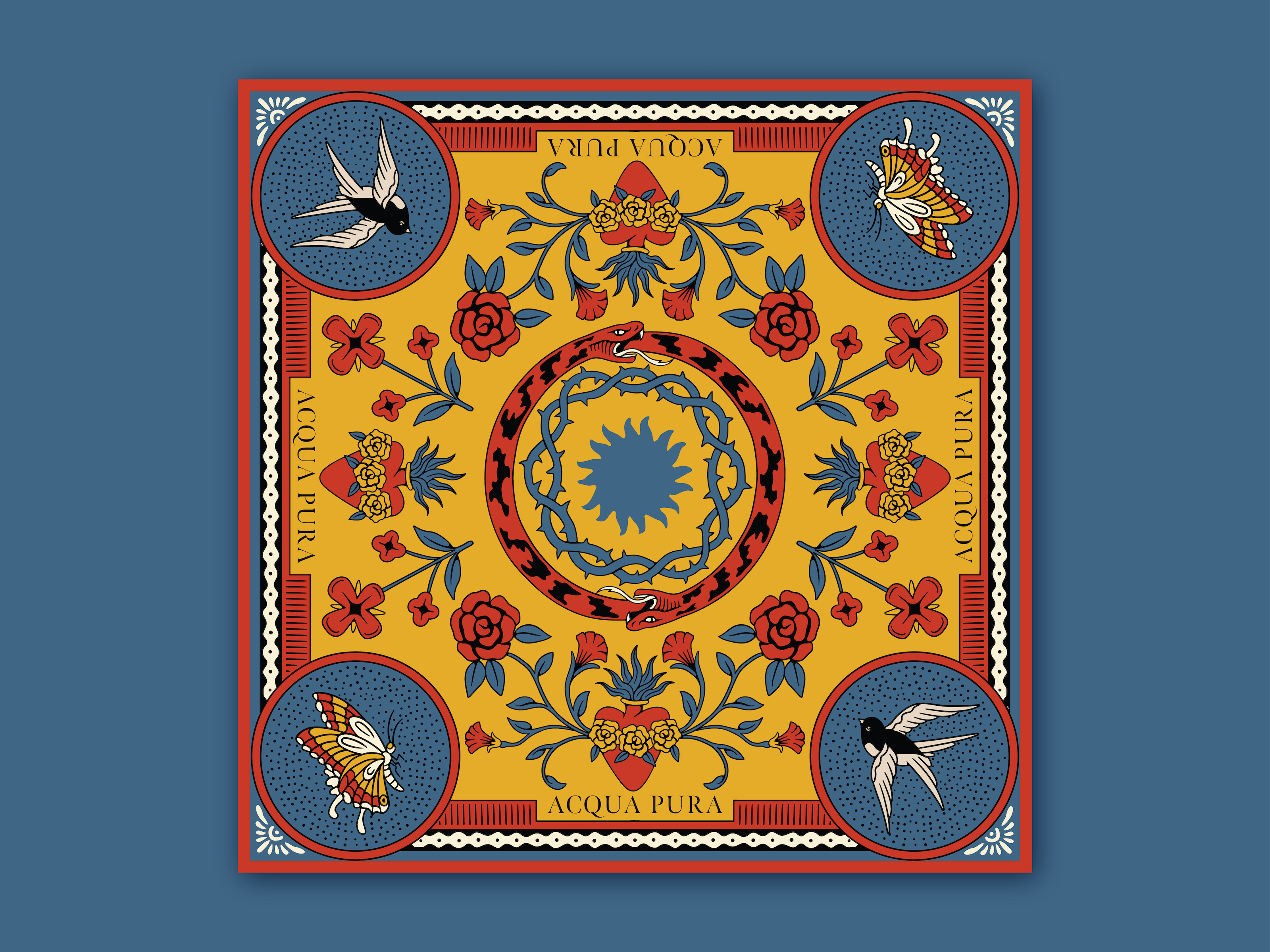 Acqua Pura - Folk Florals Animals classic vibe