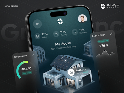 🔋 GridSync: AI Energy Management App ai ai app ai assistant app design app mobile dashboard energy energy management grid control management minimal ui panel product ui design ux design
