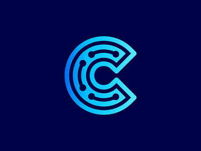 C technology logo brand identity branding c c letter creative logo gradient letter c lineart logo design logo mark minimal logo minimalist modern logo symbol tech logo technology ui unique logo