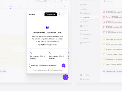 AI Assistant Sidebar Interaction ai assistant chat chatui clean dashboard flat interaction legaltech llm minimal multicolumn saas shadcn shadcnui sidebar tailwind tasklist