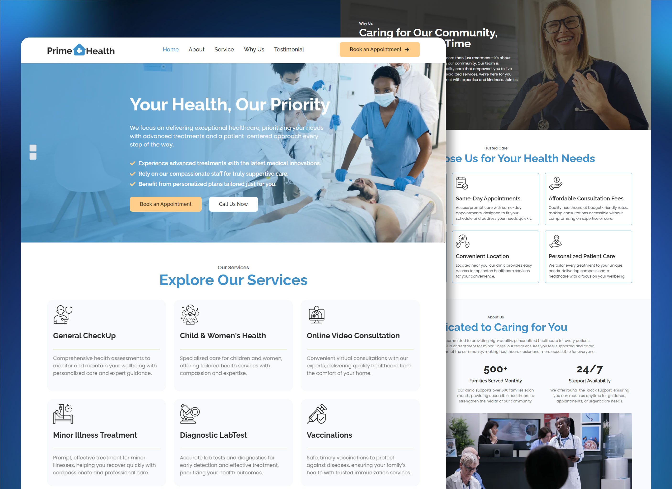 Example of Clinic Website Design & Word Press Dev