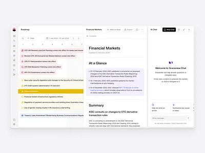 Roadmap + AI Chat with Summary ai chat clean context dashboard documentview flat insights interface minimal productivity roadmap saas shadcn shadcnui summary tailwind timeline