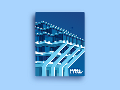 Modern minimalist vector illustration architecture art bold building california digital art expression flat design geometric geometry graphic design illustration landmark midcentury minimal minimalism minimalist moody realism san diego