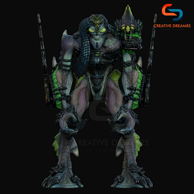 3D Alien Character Model 3d 3d modeing 3d rendering 3dcharacter animation digitalsculpting visualization zbrush