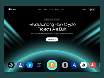 Crypto Currency Landing Page crypto crypto currency crypto exchanges cryptocurrency finance website fintech modern oripio saas saas landing page saas website sujon ui uidesign web web design web3 landing page