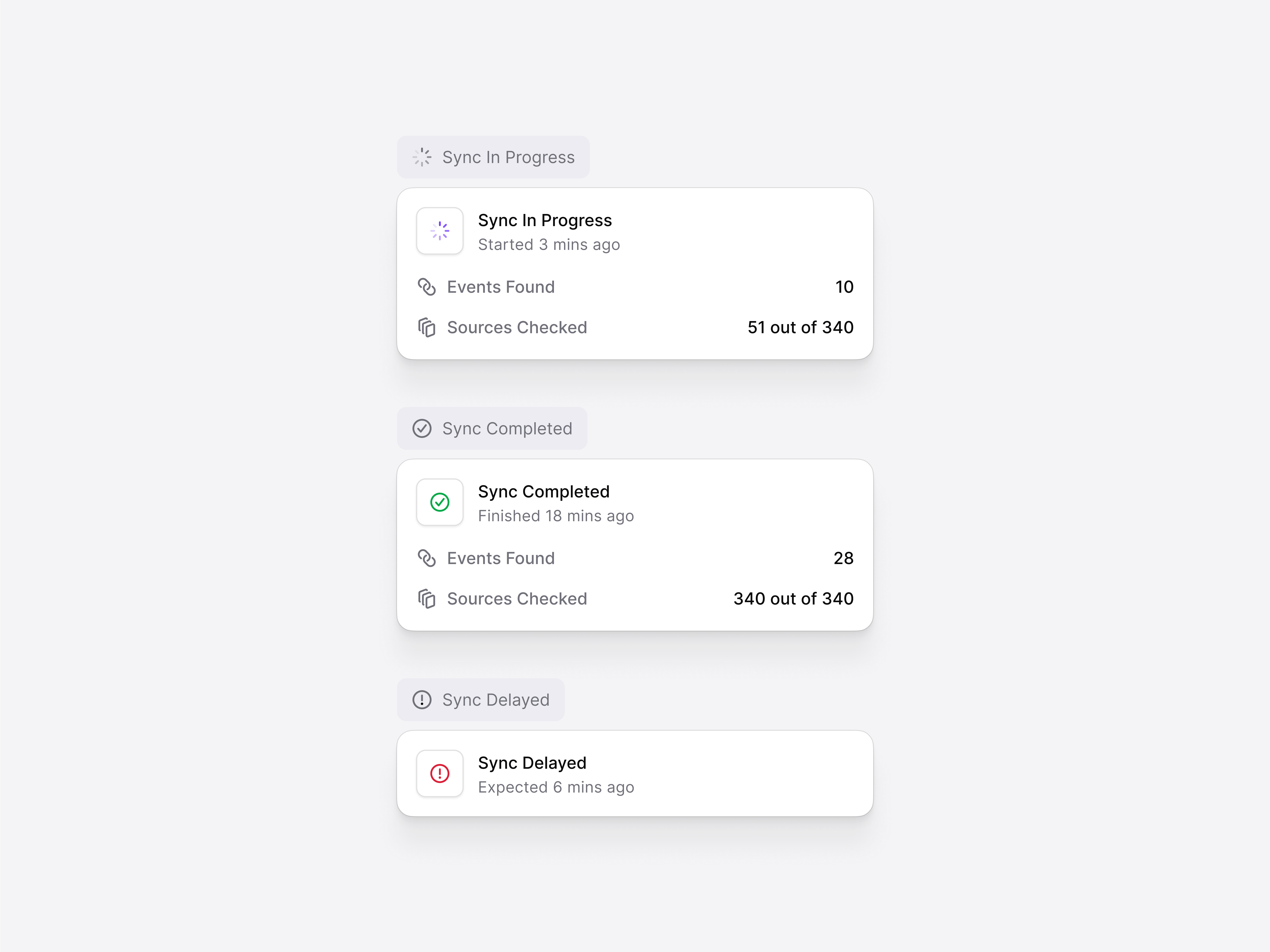 Example of Sync Panel with Realtime Progress