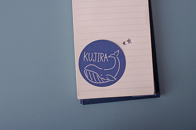 Kujira 60mm Round Shape Paper Stickers illustration