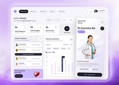 Medical Doctor Dashboard appointment clean dashboard ui design designsystem doctor doctor dashboard healthcareui healthtech interfacedesign lightmodeui medical minimaldesign moderndashboard patientmanagement responsivedesign staff management ui uxdesign webappui