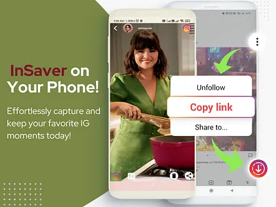 InSaver App - Instagram Post andriod design branding design download insta story graphic design insaver instagram downloader logo rohitrajkhorwal ui