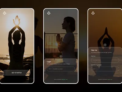 UI Design - Login/Signup Screen for a Meditation App. design figma figmadesign loginscreen meditationapp mobileapp signuppage ui uidesign uiux ux
