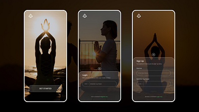 UI Design - Login/Signup Screen for a Meditation App. design figma figmadesign loginscreen meditationapp mobileapp signuppage ui uidesign uiux ux