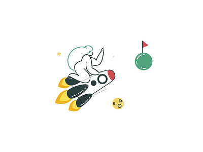 Flying On Rocket Animation adobe after effect animation animation after effects discover illustration illustration animation lottie lottiefiles
