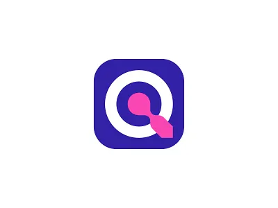 Q Icon ai application apps blue branding digital graph icon illustration indonesia knowledge line logo logogram minimal node pink tech ui vector