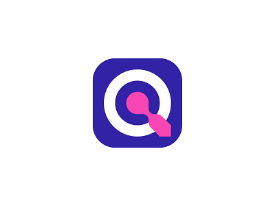 Q Icon ai application apps blue branding digital graph icon illustration indonesia knowledge line logo logogram minimal node pink tech ui vector