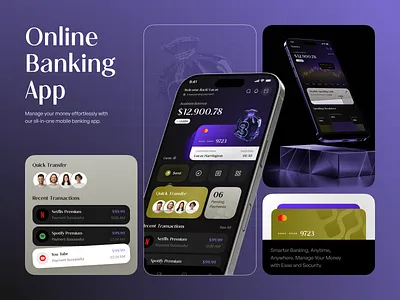 Online Banking Mobile App UI for a Seamless Finance Experience appui modernui bankingapp financeappdesign financeux fintechui mobileapp mobileappdesign modernui uiux uiuxinspiration
