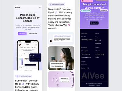 AI Vee - Healthcare Mobile Responsive ai artificial intelligence b2b beauty tech biotech breakpoints clean dipa inhouse healthcare medtech mobile app mobile breakpoints mobile responsive modern design responsive design saas startup uiux