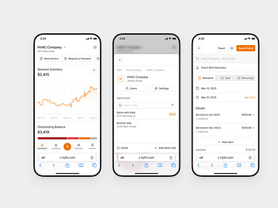 Finance Management on Mobile analytics cards ui clean dashboard finance app flat graphs light ios minimal mobile ui navigation bar payments saas shadcn shadcnui tailwind user switching