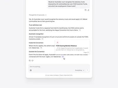 Legal Insight in Chat Format ai assistant chatui clean copy dashboard document viewer flat legal minimal saas shadcn shadcnui tailwind ui