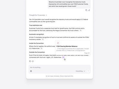 Legal Insight in Chat Format ai assistant chatui clean copy dashboard document viewer flat legal minimal saas shadcn shadcnui tailwind ui