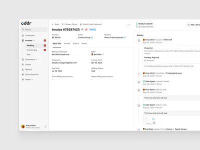 Invoice Management Panel billing clean dashboard flat minimal saas shadcn shadcnui tailwind