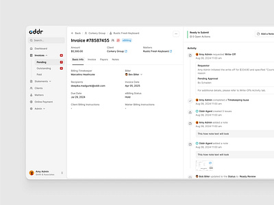 Invoice Management Panel billing clean dashboard flat minimal saas shadcn shadcnui tailwind