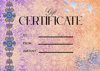GIFT CERTIFICATE gift certificate print design