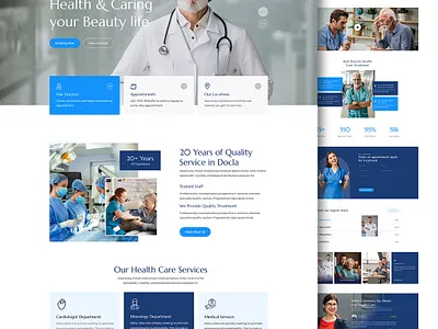 medical Landing Page UI Design graphic design helthcare landing medical page prototype ui ux