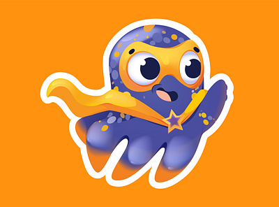 Champsverse Super Mascot appdesign art branding champsverse characterdesign childrenillustration cutemascot design digital art graphic design herodesign illustration kidsapp mascotdesign mobileappdesign octopus octopuscharacter playfuldesign superheromascot vector
