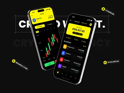 Crypto Trading Mobile App blockchain branding crypto figma logo mobile app mockup product design ui wallet