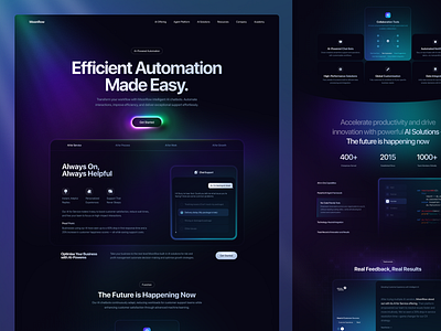 MoonRow - AI Powered Digital Transformation Website ✨ ai artificial intelligence dark mode design design system home page homepage illustration landing page landingpage saas saas web saas website techdesign ui ui design ux design web design website