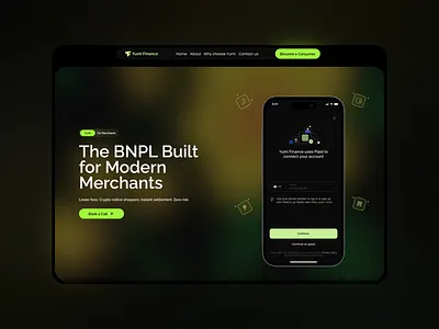 Merchant Landing Page finance hero landing page merchant payment web3 website