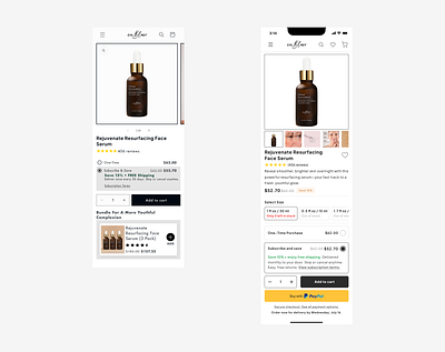 High-Converting Mobile Buy Box Redesign – Skincare eCommerce UX clean design cro ecommerce figma minimalism mobile design premium redesign shopify skin skincare ui uiux ux