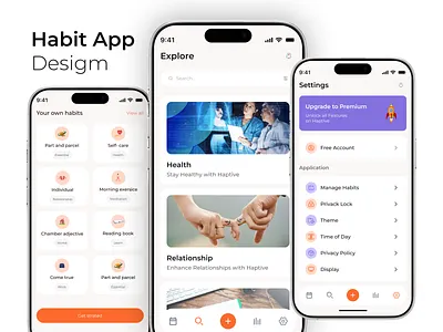 Habits App analythics app app design application application ui clean design goals habit habit app habit tracker management mobile mobile app design mobile interface task management ui user experience user interface