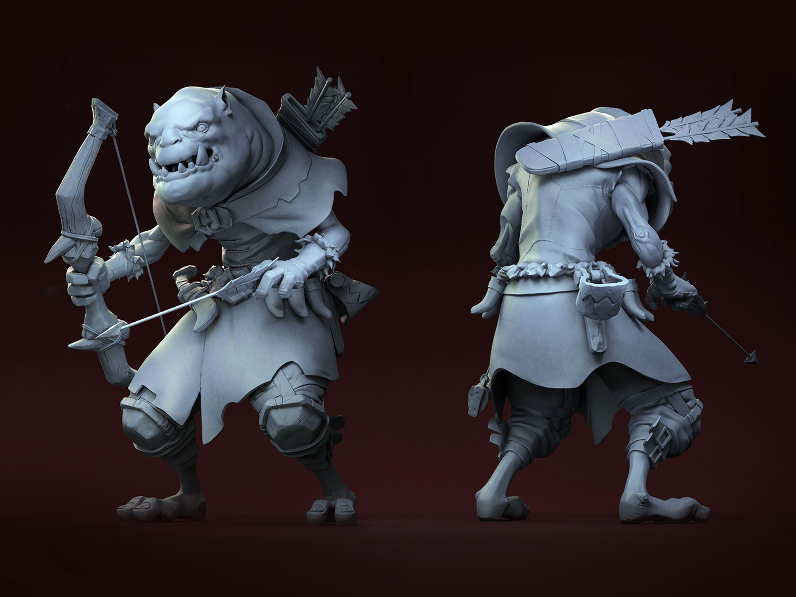 Skulpt "Stupid Hunter" 3d artportfolio blender cgartist characterartist clay clay render creaturedesign cute design digitalart illustration openforwork sculpture stylizedart stylizedcharacter zbrushsculpt