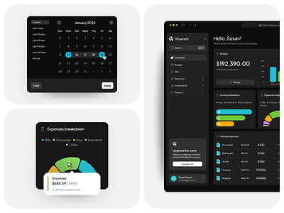 Wisenest - home budget management analytics budget budget management charts dark mode dark mode dashboard dashboard data home budget home management metrics smart home ui ux
