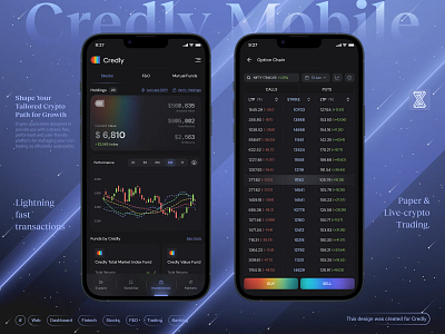Fintech Mobile App - Investments/Stocks page ai application banking charts crypto dark theme dashboard ecommerce fintech fintech dashboard fintech web investments page markets page minimal mobile mockups stocks trading exchange ui web design web3