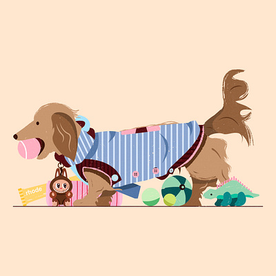 Summer Outfit art dachshund design dog doglover fashion graphic design illustration minimalistic art pink summer