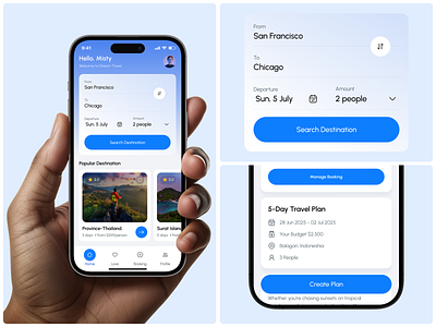 Travel Mobile App app app design application best app design booking app card ui destination home screen ios app mobile app mobile app design mobile travel app mobile ui design modern app ui travel app travel booking app ui uiux design user interface vacation