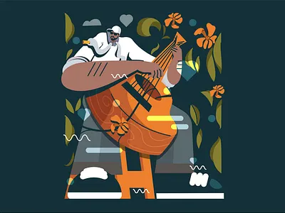 Man with Guitar Flat Illustration branding graphic design illustration illustration book cover