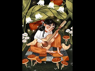 Music, chilling, fireflies and wondrous plants branding fireflies and wondrous plants graphic design illustration illustration book cover