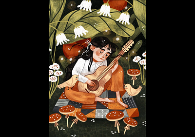 Music, chilling, fireflies and wondrous plants branding fireflies and wondrous plants graphic design illustration illustration book cover