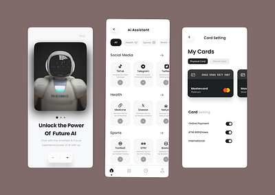 Empowering Life with Smart Solutions aiapp aiux app appconcept bankingappui cleanui darkmodeui designinspiration fintechui futuristicui graphic design minimaldesign moderninterface neumorphism productdesign smartassistant socialmediatool uidesign userinterface uxui
