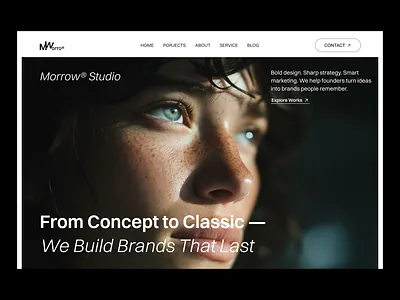 Agency Header UI abstract agency design agency header branding clean company design digital agency figma header hero section illustration landing page logo minimal typography ui ux web design xd