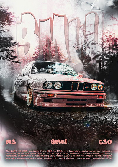 BMW Car Poster advertising bmw bmw m3 branding car design graphic design photoshop poster poster design social media social media post