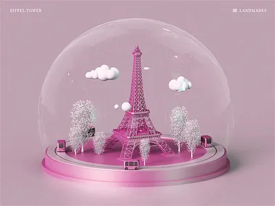 Landmarks - Eiffel Tower 3d animation blockchain branding city game graphic design icon illustration isometric landing page landmark marketing motion graphics render ui ux video web3