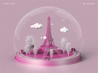 Landmarks - Eiffel Tower 3d animation blockchain branding city game graphic design icon illustration isometric landing page landmark marketing motion graphics render ui ux video web3