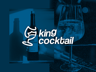 King Cocktail Logo Design brand branding cafe cocktail design drink glass graphic design inspiration king logo modern poster trend vector wine
