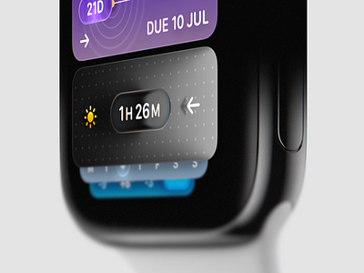 Smart Stack Concept 10 app application clock concept design glass liquid liquidglass madewithsketch sketch smart smartstack stacks ui watch watches watchos widget widgets yuhang